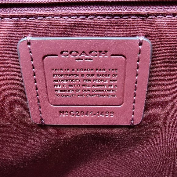 Coach Perforated Signature Leather Gallery Tote 1499 Miami Red - Picture 8 of 9